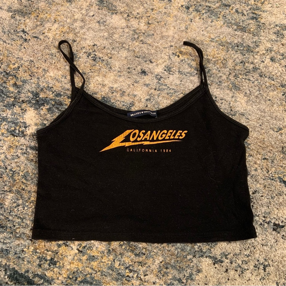 Brandy Melville cropped losangeles black tank
